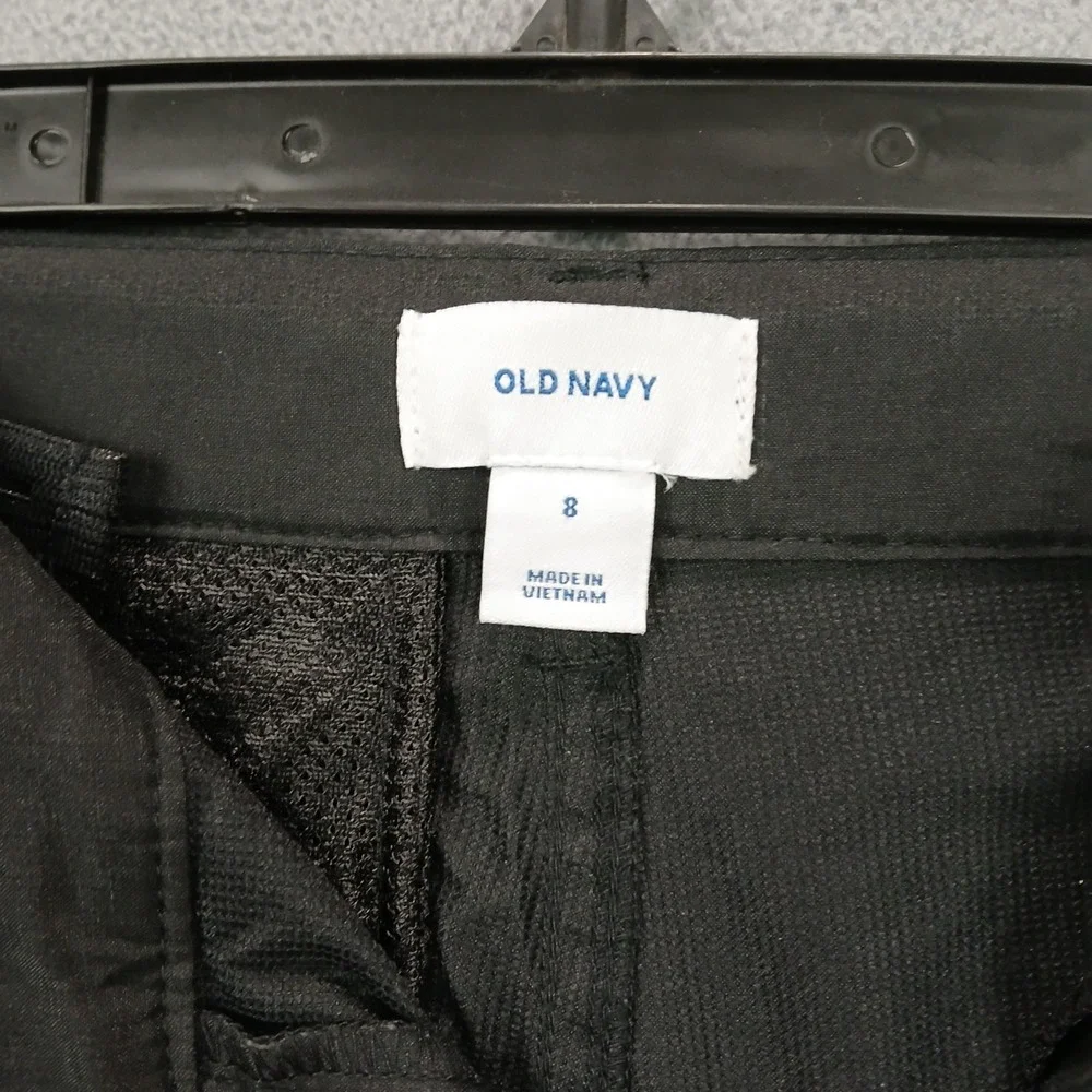 Old Navy‎ Chino Shorts Boys 8 Black Stretch Flat Front Golf Tennis Resort Wear